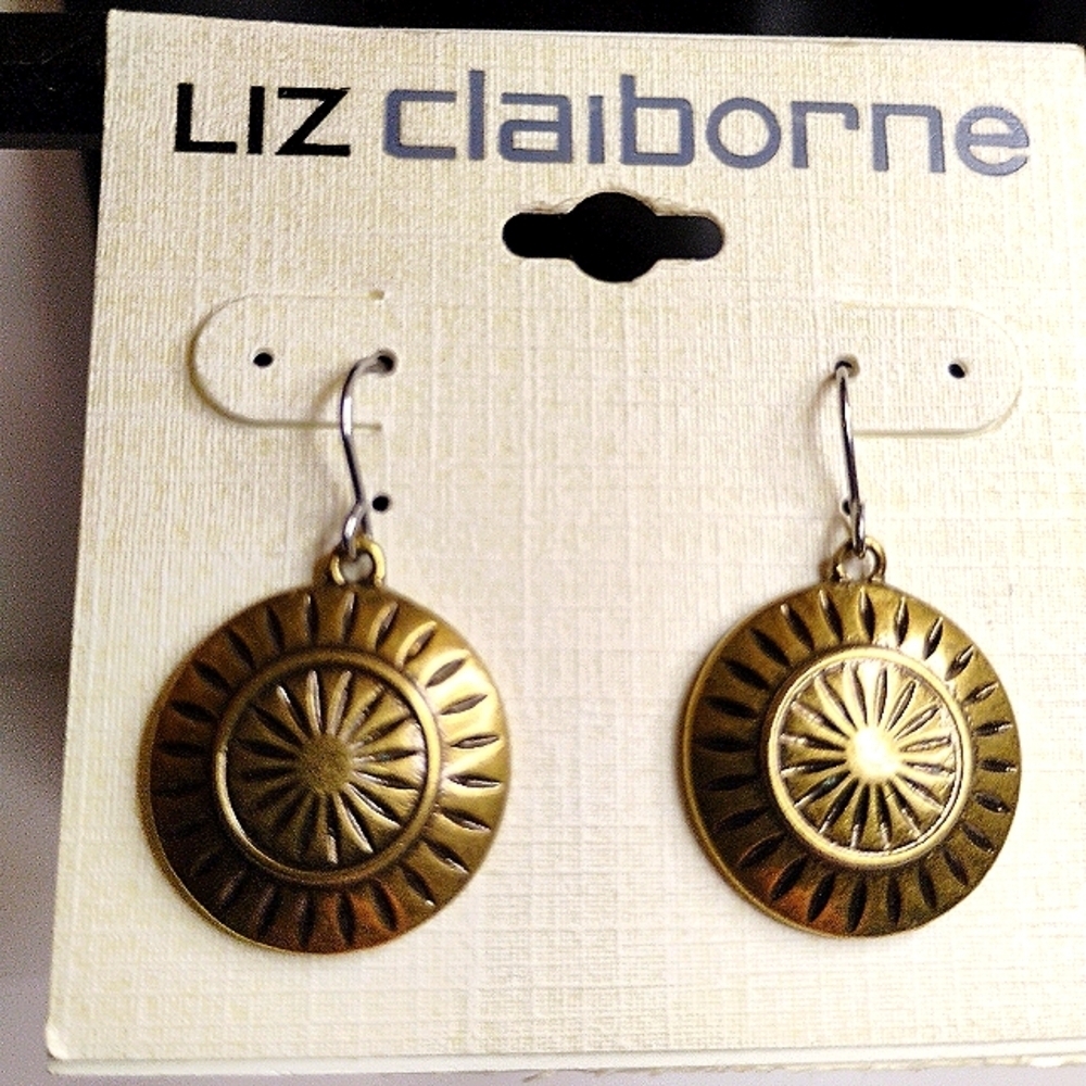 Liz Claiborne Bronze Drop Boho Earrings